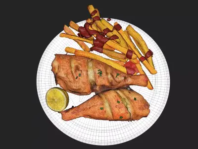 Fried Fish 3D model