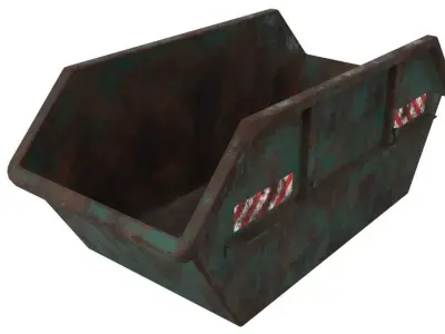 Skip 1 Lowpoly metal storage box Low-poly 3D model