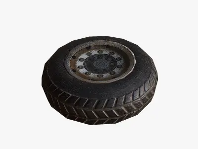 Wheels low poly tire Low-poly 3D model
