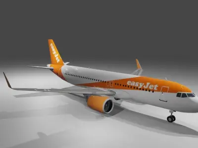 Easyjet a320neo 3D model Low-poly 3D model