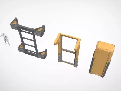 Sci-fi Architecture kitbash 57 3D model