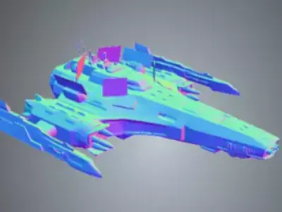 Futuristic Cyberpunk Spaceship 3D Model 3D model