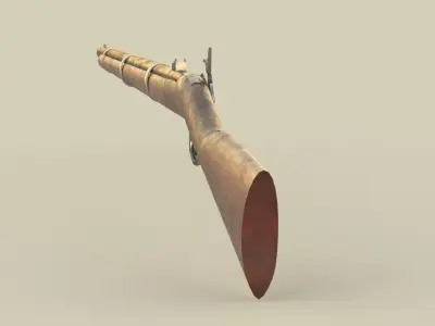Simple low-poly musket Low-poly 3D model