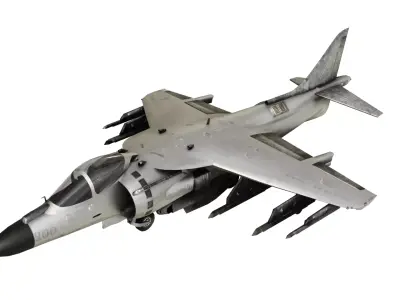 Harrier jump jet Low-poly 3D model
