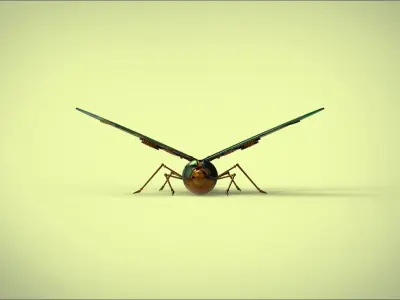 Butterfly mechanical steampunk 3D model