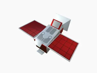 Satellite E10 China - SciFi Space Design Low-poly 3D model