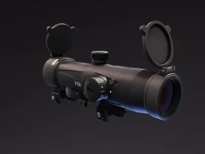 PSU 1x 4x Scope Low-poly 3D model