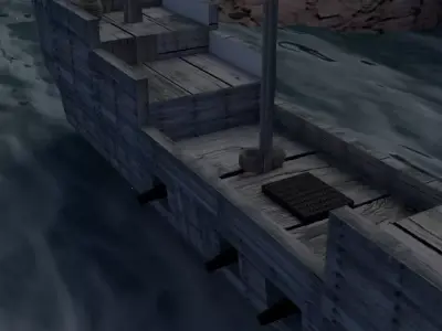 The ship in water Free 3D model