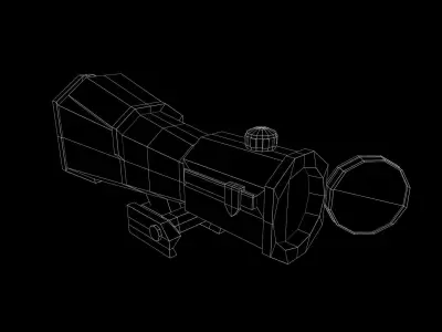 Low Poly Scope rifle Low-poly 3D model