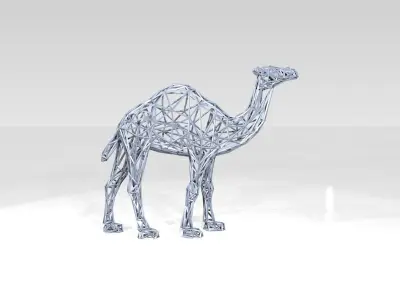 Dromedary Wireframe 3D model