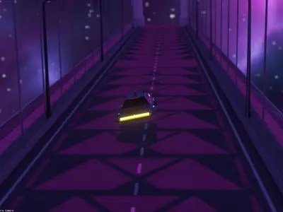 flying car Low-poly 3D model