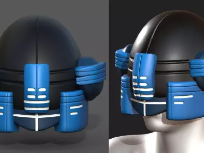 Helmet scifi fantasy futuristic military Scifi Low-poly 3D model