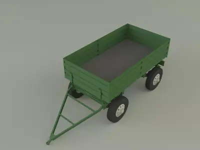 garden tractor trailer model 3D model
