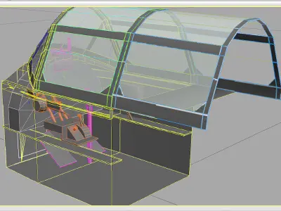 Cockpit Nakajima B5N WWII Aircraft Low-poly 3D model