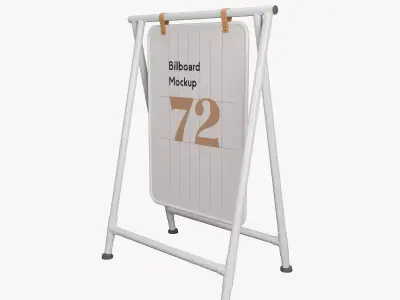 Sidewalk Billboard for Advertising 3D Model Low-poly 3D model