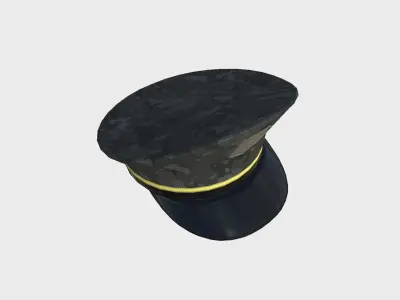 Police Cap 07 Black Camouflage - Character Design Fashion Low-poly 3D model