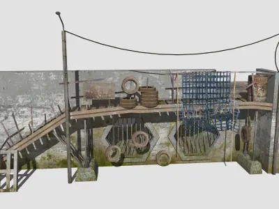 River Bridge 2 Low-poly 3D model