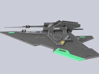 Low poly spacecraft Low-poly 3D model