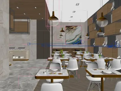 Modern Luxury Buffet in Hotel 3D model