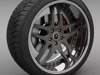 Savini Forged SV-2S Wheel and Tire 3D model