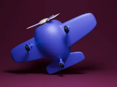 Animated Game Ready Little Plane 3D model