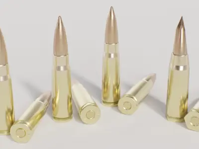 762x39mm Bullets Low-poly 3D model