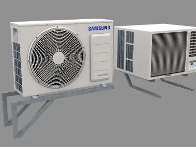 Air Conditioner Window Outdoor Low-poly 3D model