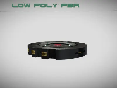 Sci-fi Magnetic Mine Low-poly 3D model