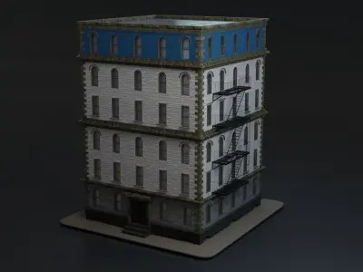 3D Buildings Collection Low-poly 3D model
