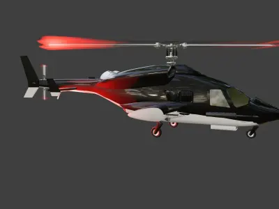 Airwolf AR VR Ready Low-poly 3D model