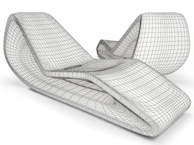 Plastic Deckchair Organic Qui est Paul Free 3D model