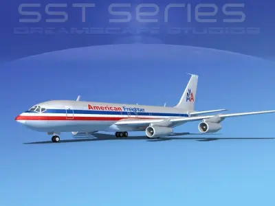 Boeing 707-320 SS American Air Frieght 3D model