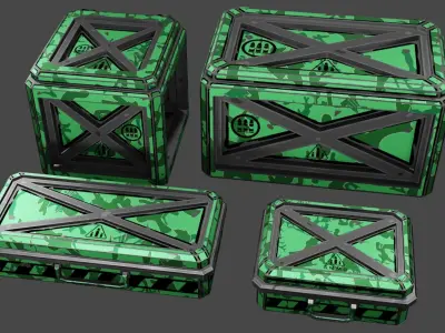 Case sci-fi Low-poly 3D model