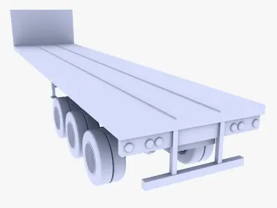 Truck Trailer  Low-poly 3D model