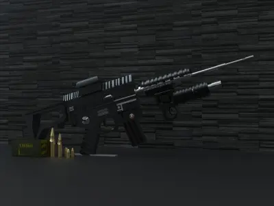 M416 Model and Textures 3D Model Rifle for Military Enthusiasts Free 3D model