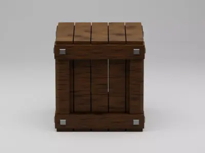 Low Poly Wooden Crate 3D model
