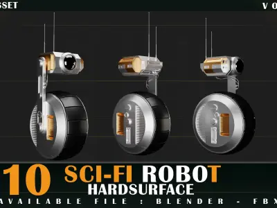 10 SCI-FI ROBOT GAME ASSET 3D model