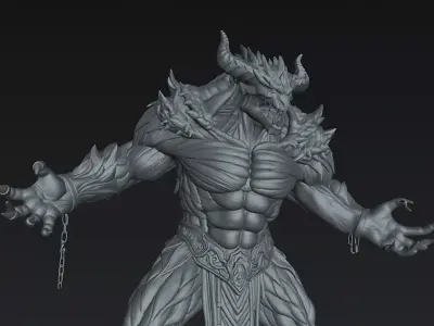 Warrior Gravebound Prime Abyssal Demon STL 3D print model