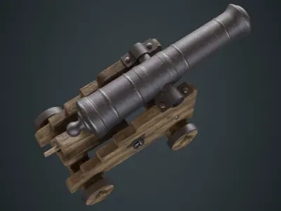 Vessel Cannon 1A Low-poly 3D model