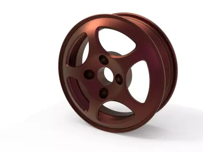 Car Rim - 5-spoke 3D model