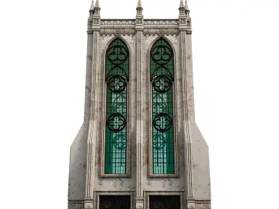 GOTHIC CASTLE BUILDING 4 Low-poly 3D model