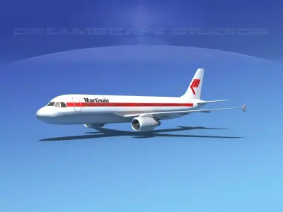Airbus A320 LP Martinair Low-poly 3D model