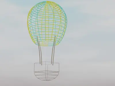 Hot air baloon Low-poly 3D model