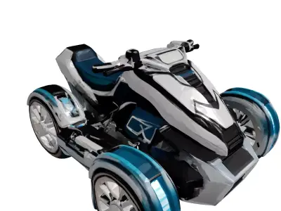 Futuristic Hoverbike Engine 3D Model 3D model purchase