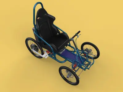 ELECTRIC QUAD BIKE 4 WHEELER BICYCLE ATV QUADRICYCLE 3D model