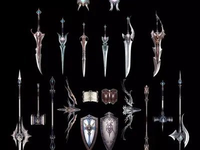 ancient weapons set- arms 20 Low-poly 3D model