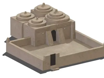 Bidaia Mosque Low Poly PBR Low-poly 3D model