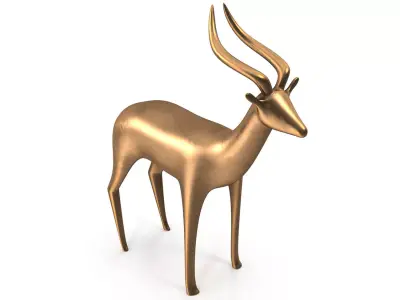 Antelope PBR gold Low-poly 3D model