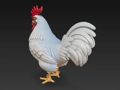Chicken Realistic 3D Model Basic - Low Poly Realistic Low-poly 3D model