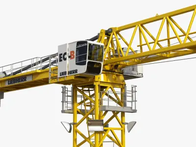 Tower Crane Liebherr 250 EC-B Litronic Rigged 3D model